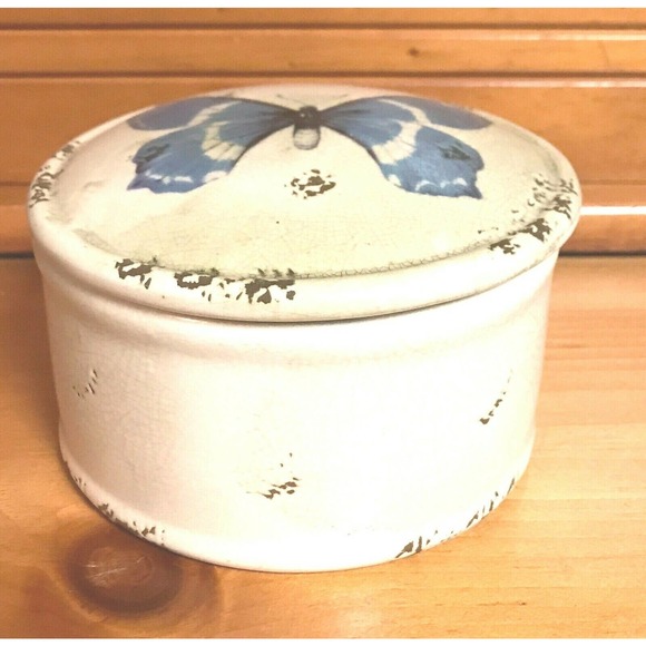 Creative Co-op House in the Country Butterfly Round Dish Container trinket Bowl - Picture 2 of 12